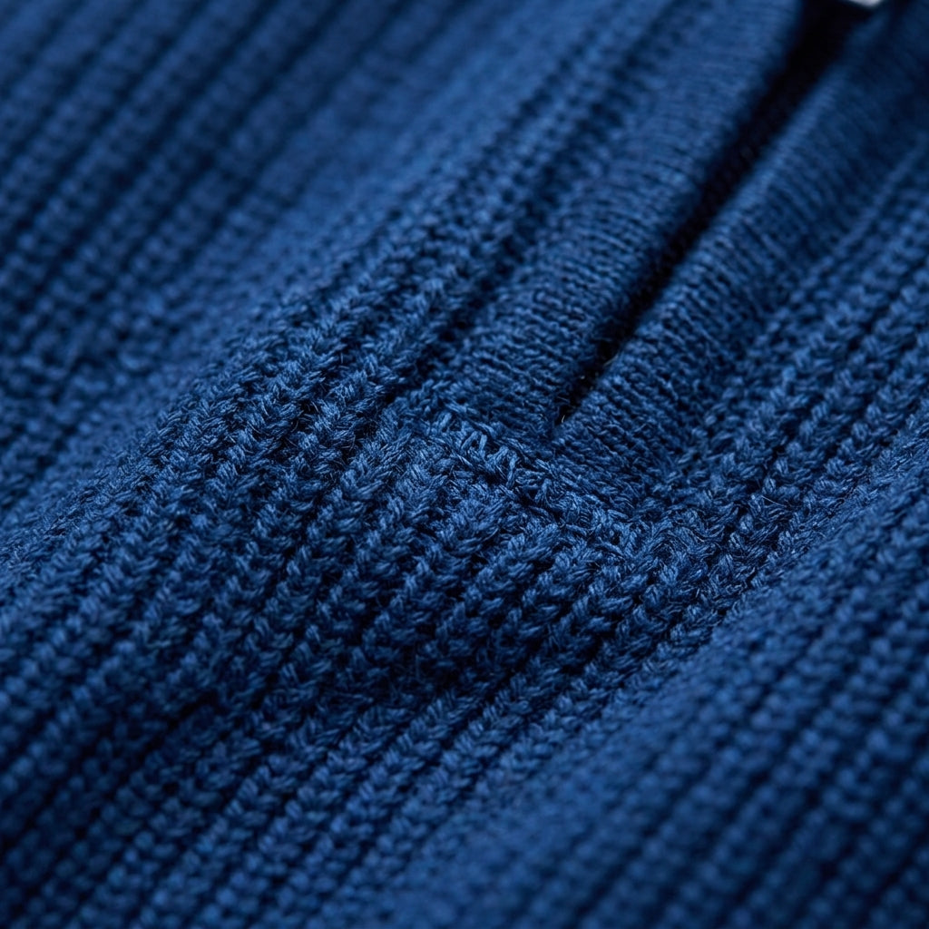 Men's Quarter Zip Ribbed Sweater