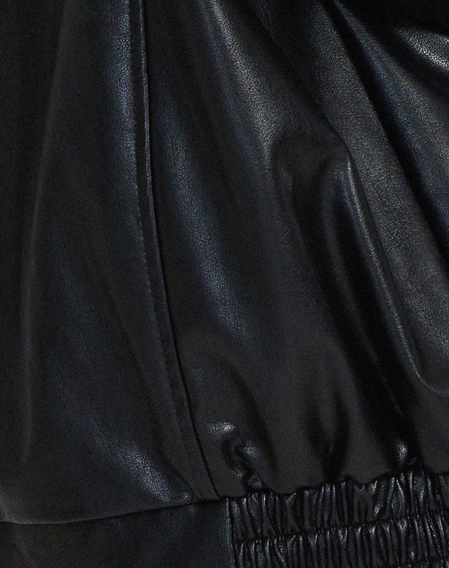 Oversized Faux Leather Bomber