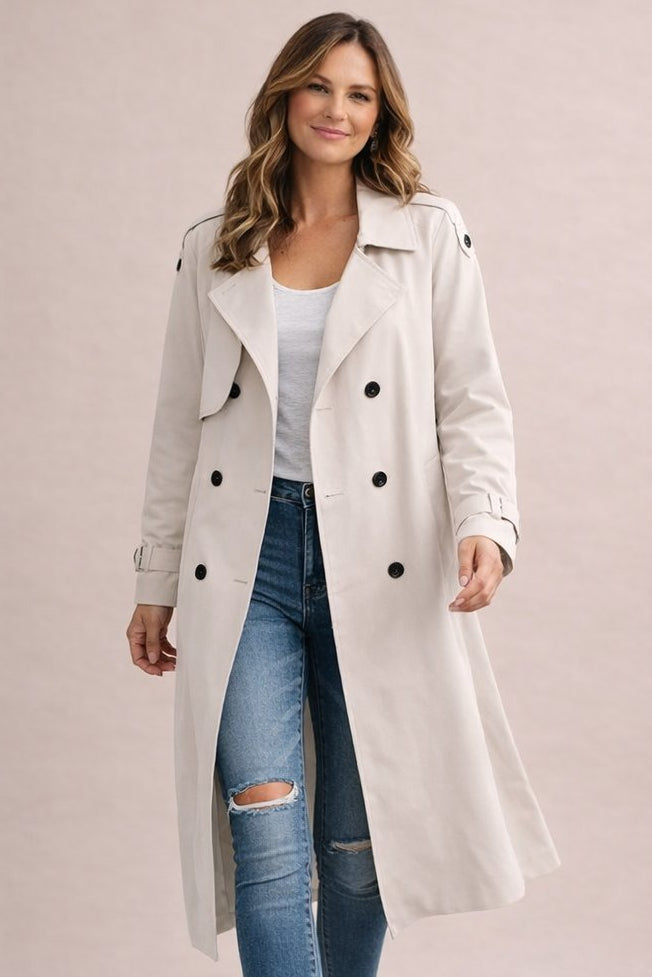 Elegant Double Breasted Trench