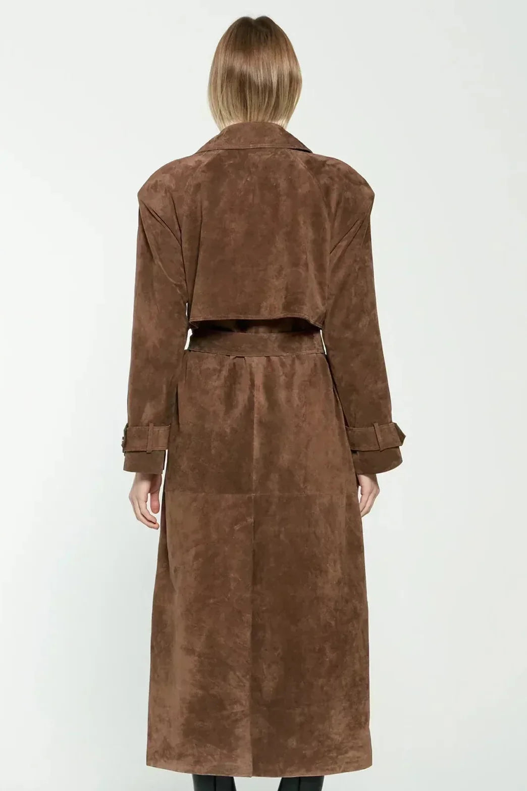 Elegant Suede Trench Coat
