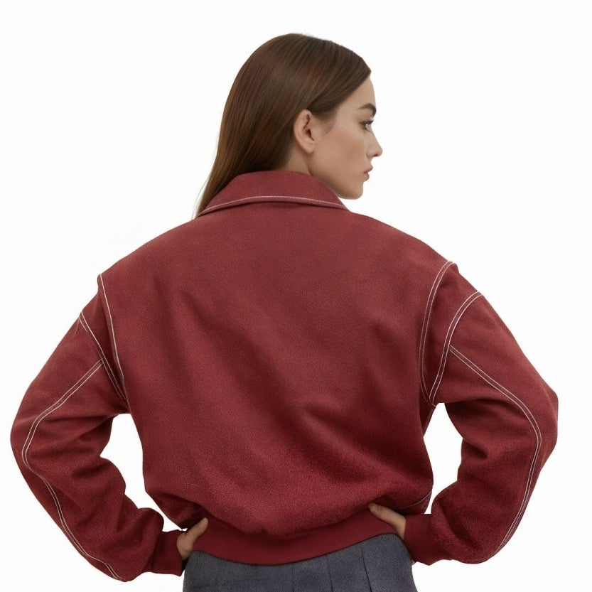 Oversized Faux Leather Bomber