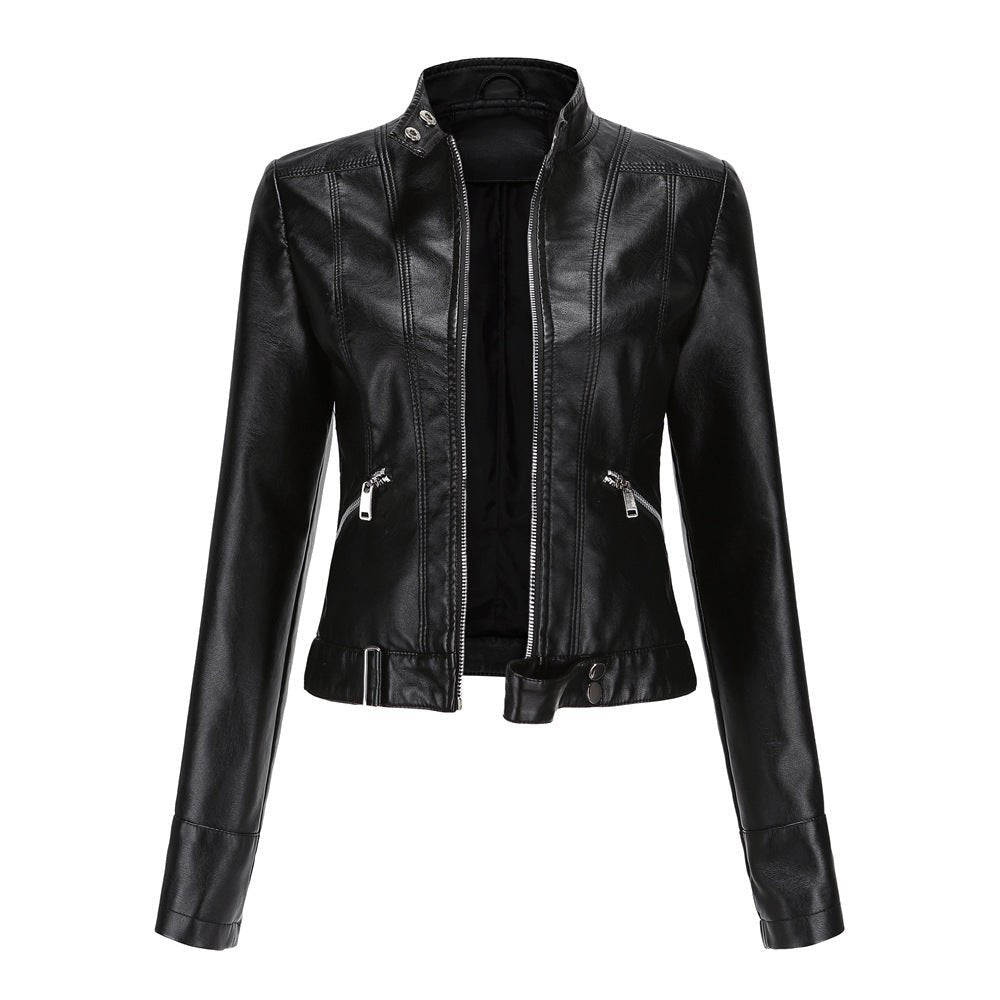 Sleek Faux Leather Jacket
