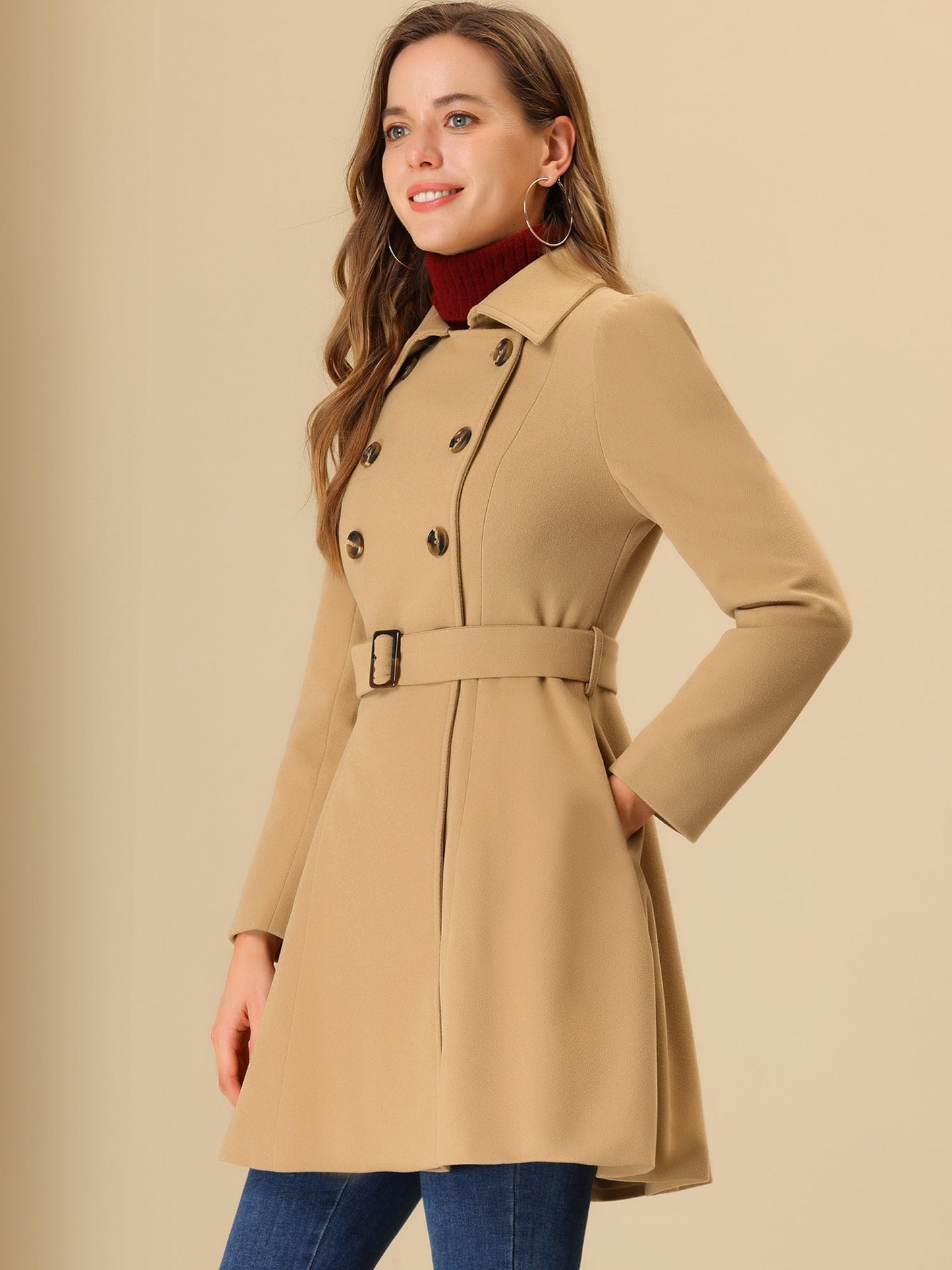 Chic Double-Breasted Trench Coat