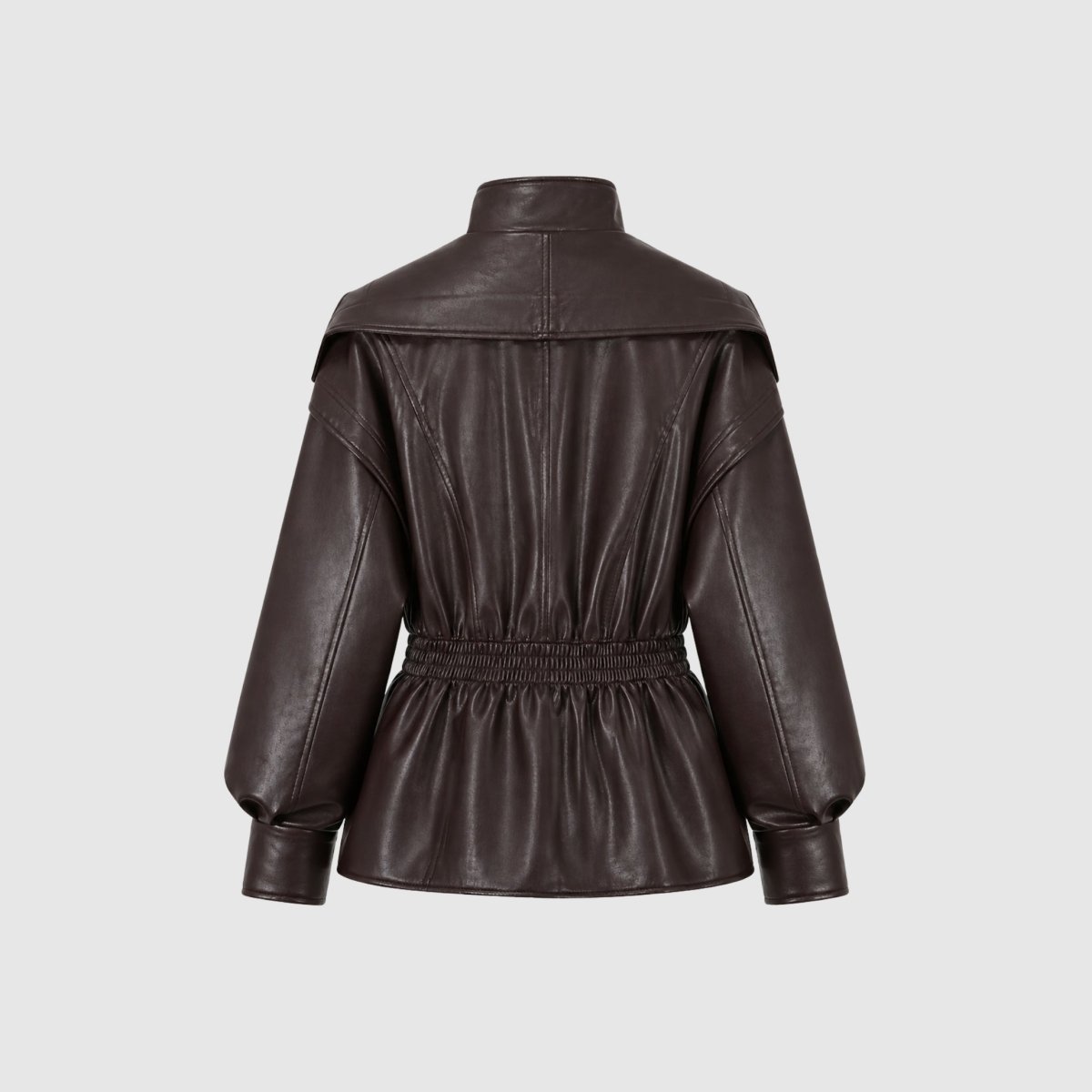 Cinched Faux Leather Jacket