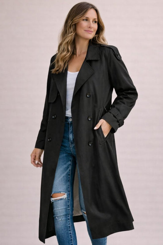 Elegant Double Breasted Trench