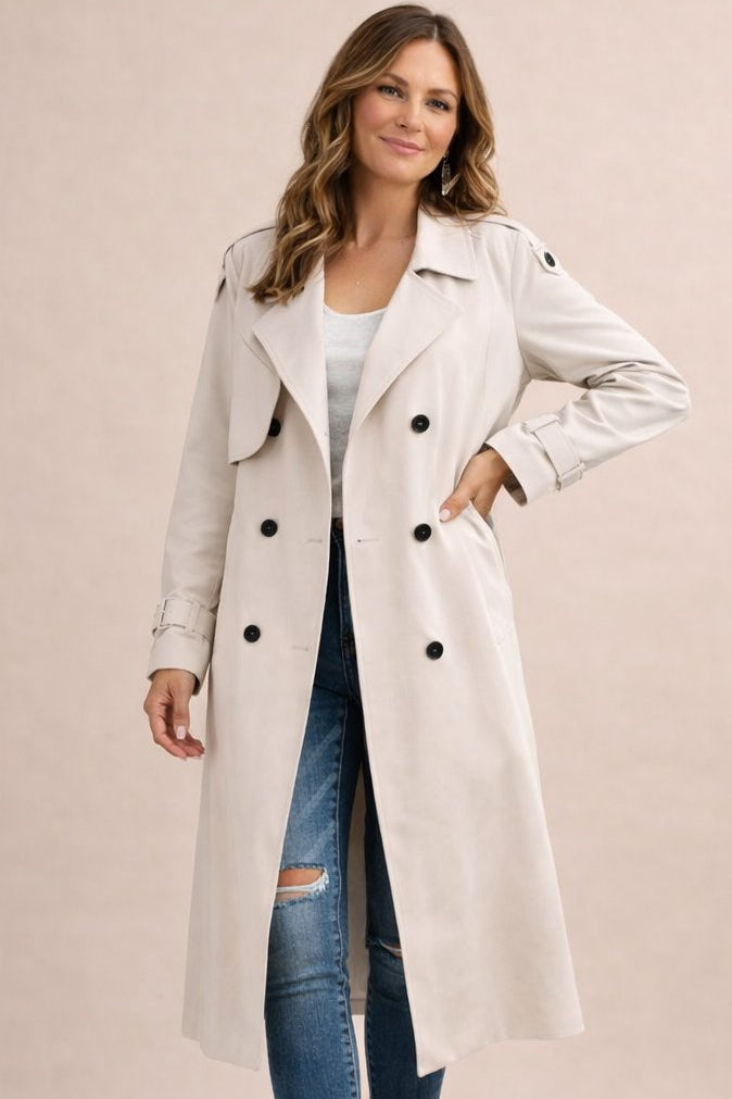 Elegant Double Breasted Trench