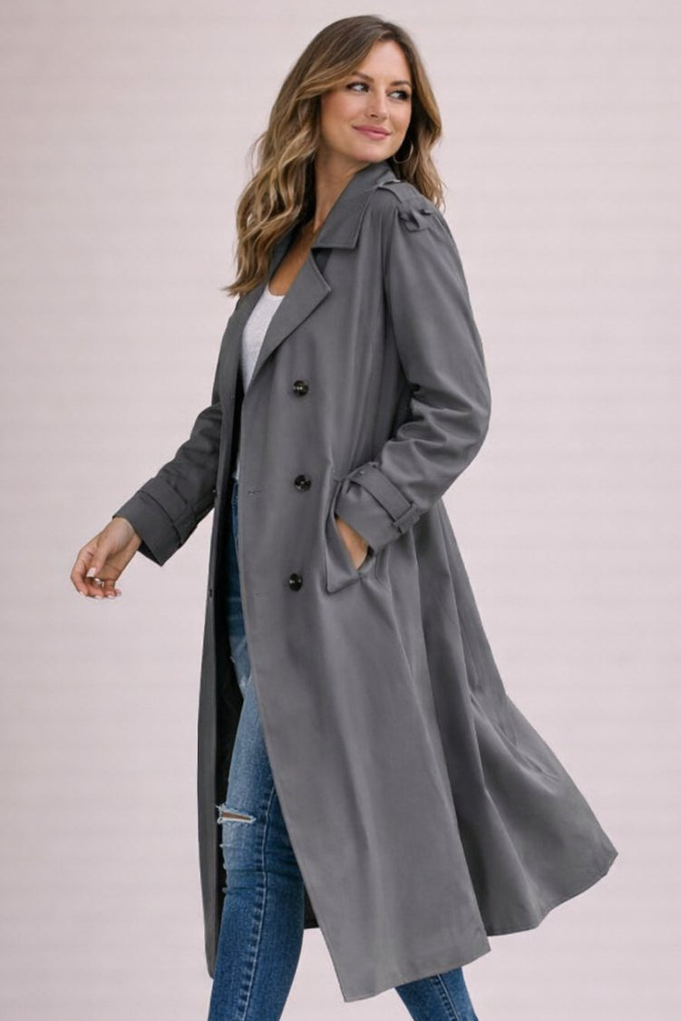 Elegant Double Breasted Trench