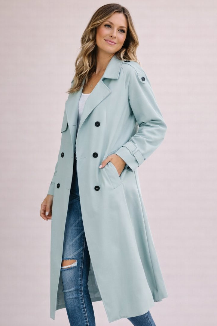 Elegant Double Breasted Trench
