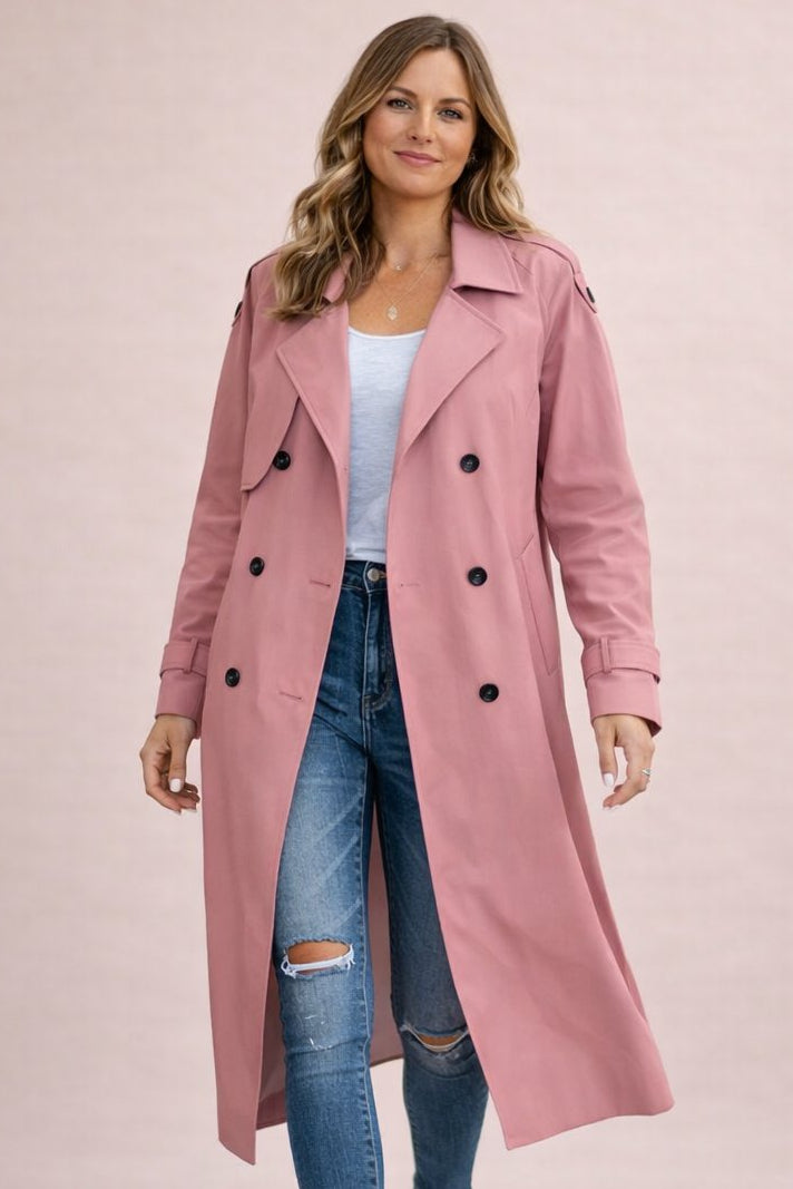 Elegant Double Breasted Trench