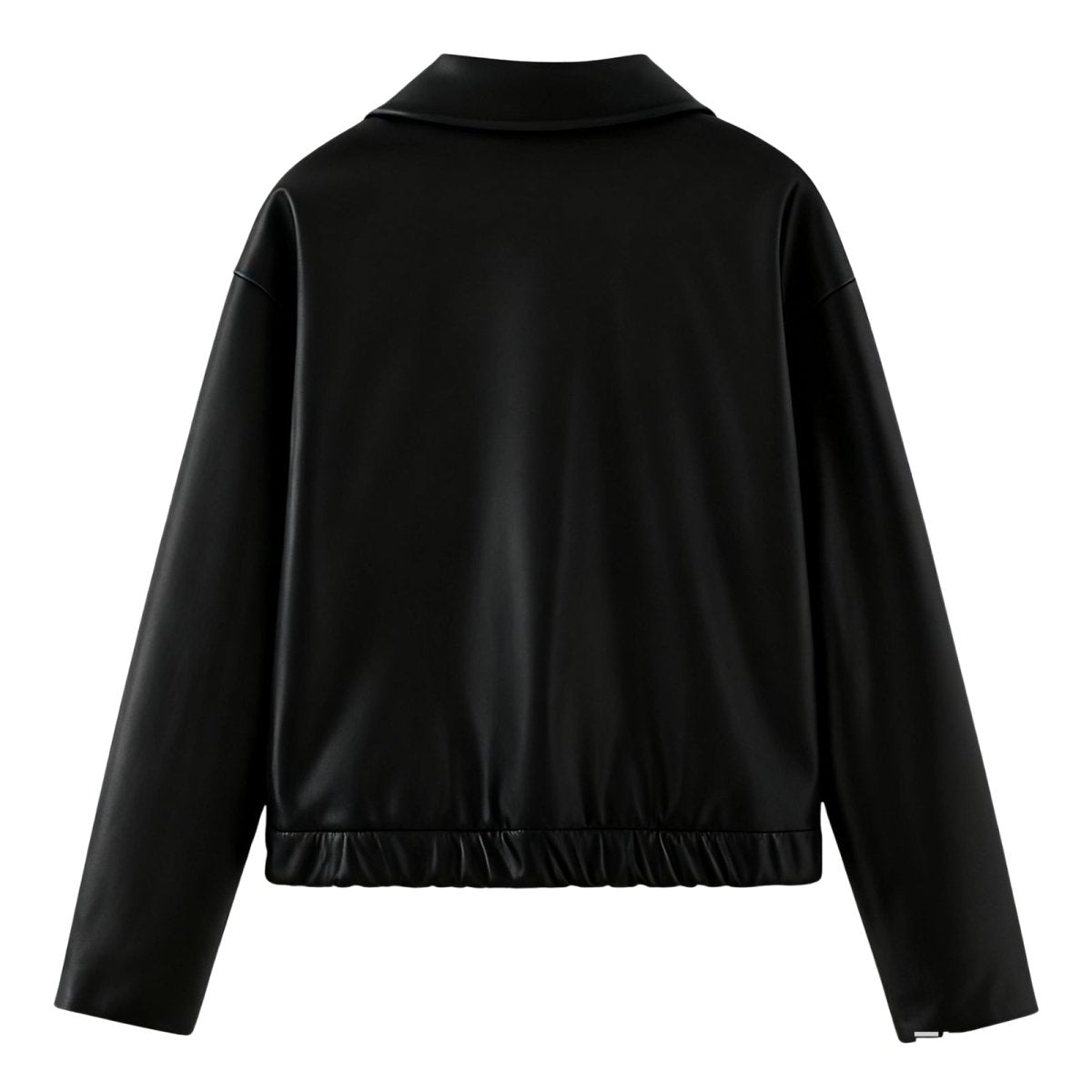 Cropped Faux Leather Jacket