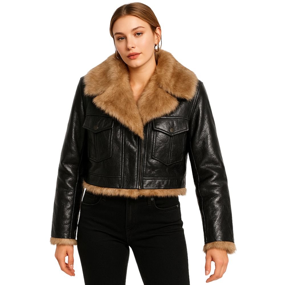 Chic Cropped Aviator Jacket