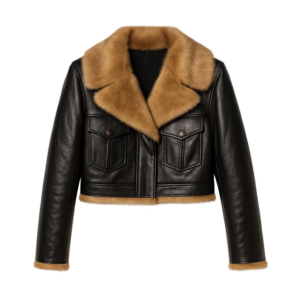 Chic Cropped Aviator Jacket