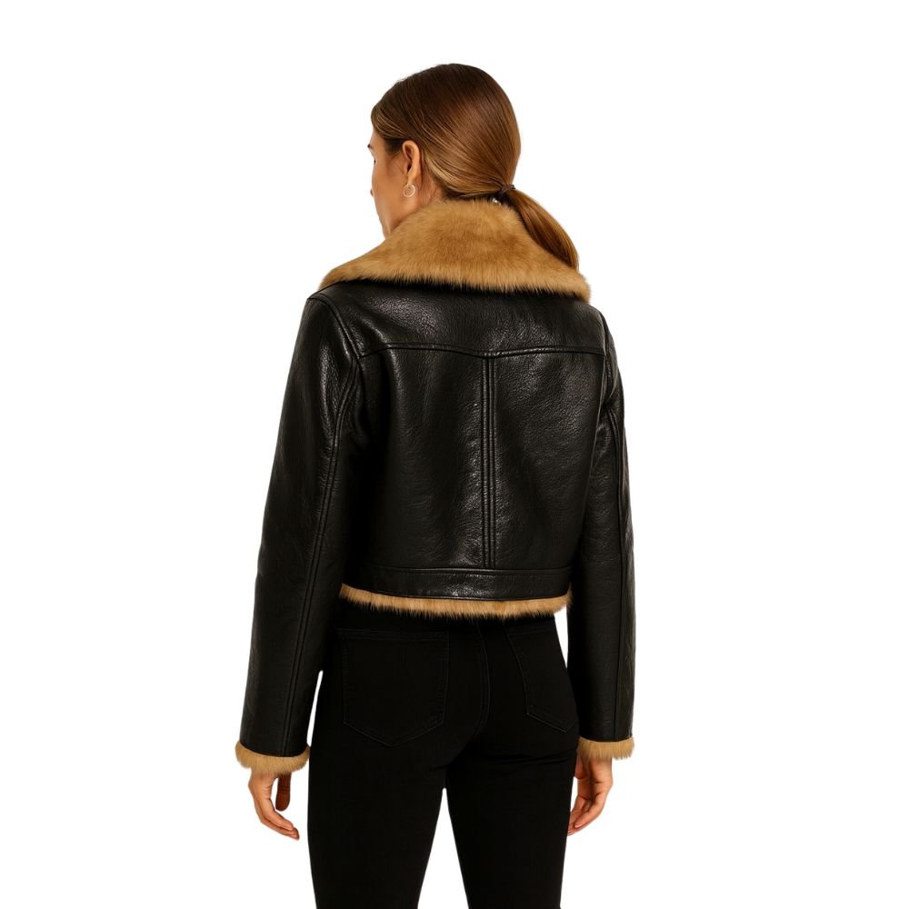 Chic Cropped Aviator Jacket