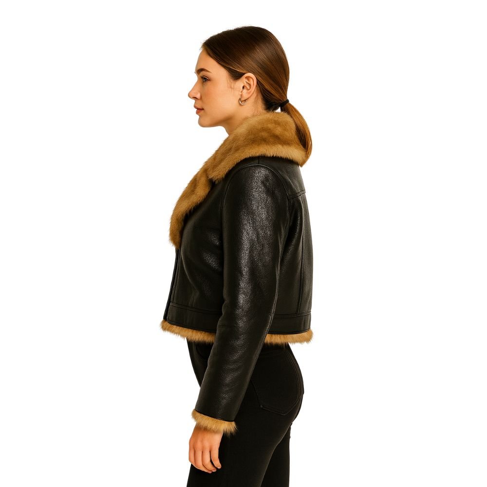 Chic Cropped Aviator Jacket
