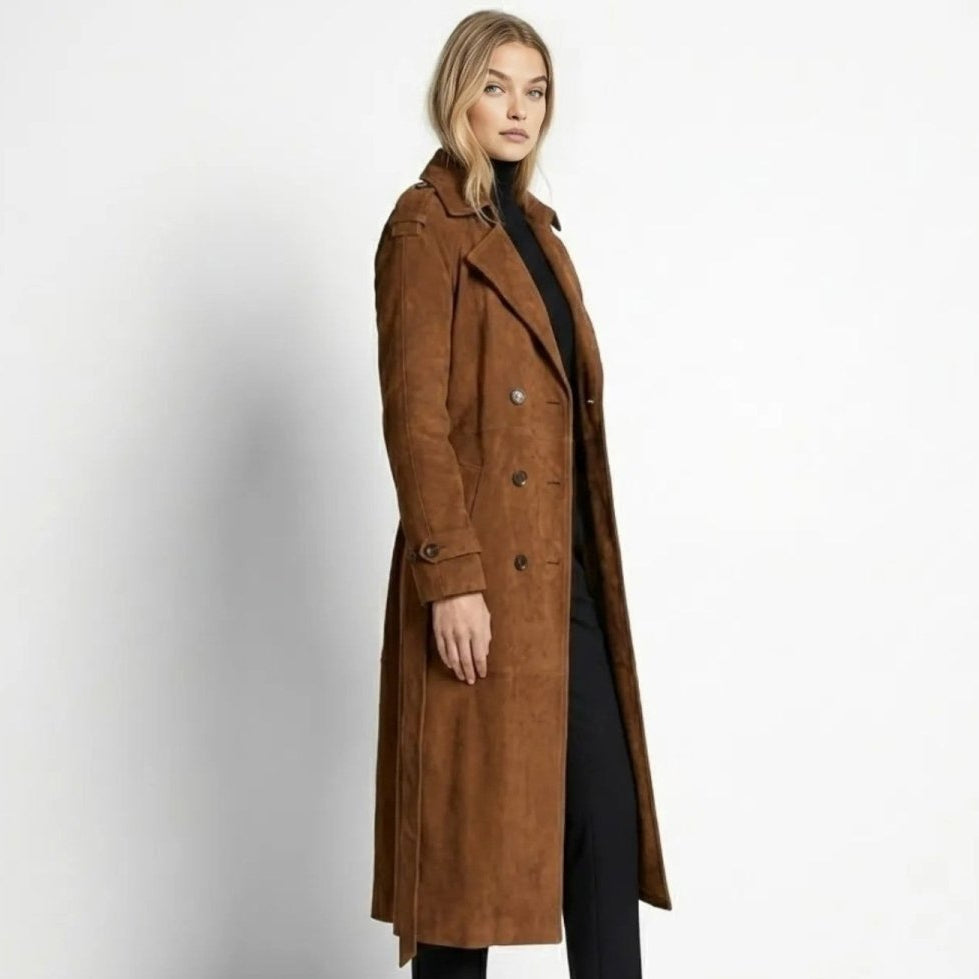 Elegant Double Breasted Trench