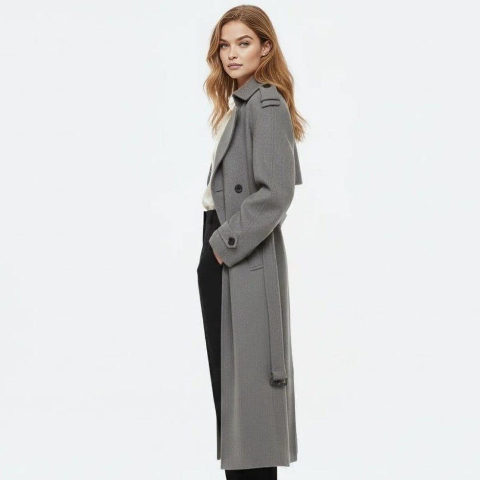 Elegant Double Breasted Trench