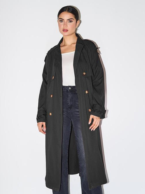 Elegant Double Breasted Trench Coat