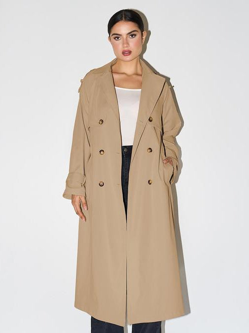 Elegant Double Breasted Trench Coat